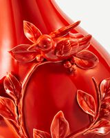 vase 3D birds orange, Orange, small