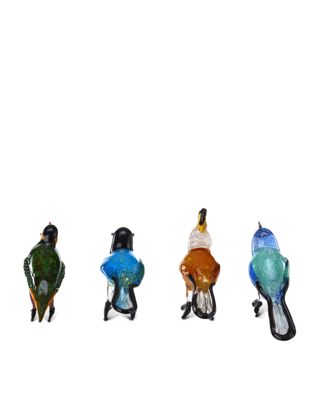 Glass paradise birds set 4, Multi-colour, large