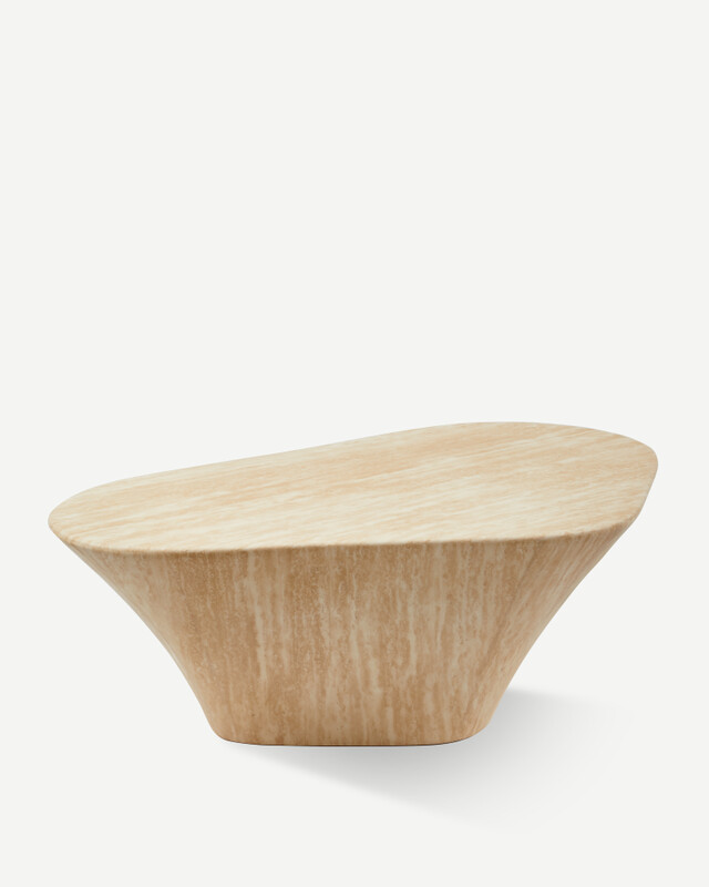 coffee table oval marble look white, Beige, pdp