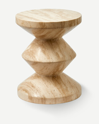 Travertine Zig Zag Stool