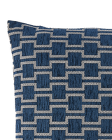cushion geometric blue 45x45, Dark blue, small