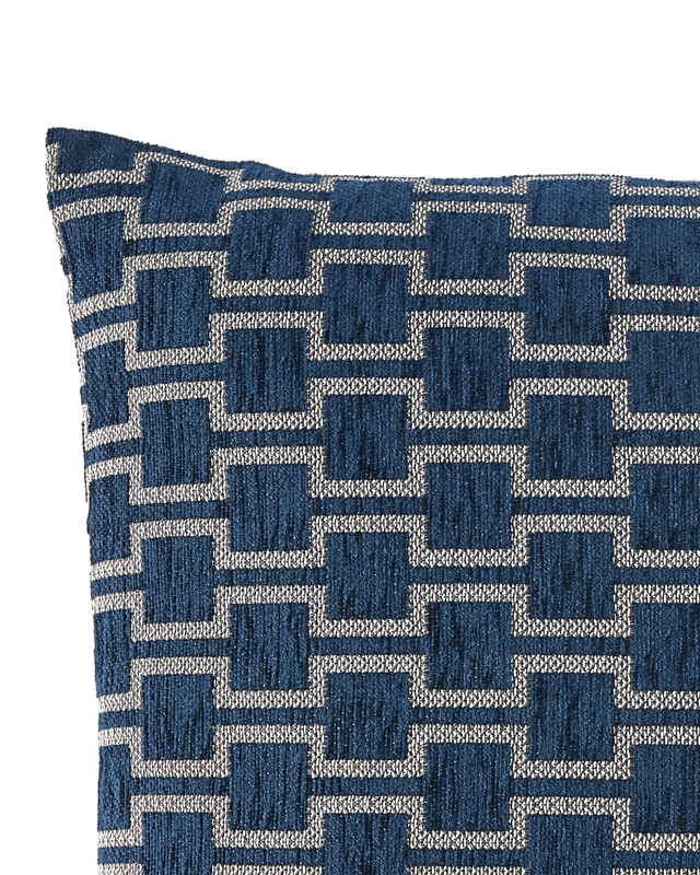 cushion geometric blue 45x45, Dark blue, large