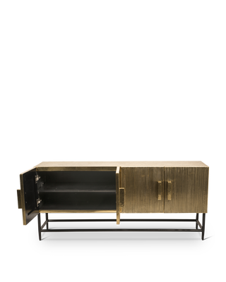 Cabinet ribbel gold low, Gold, medium