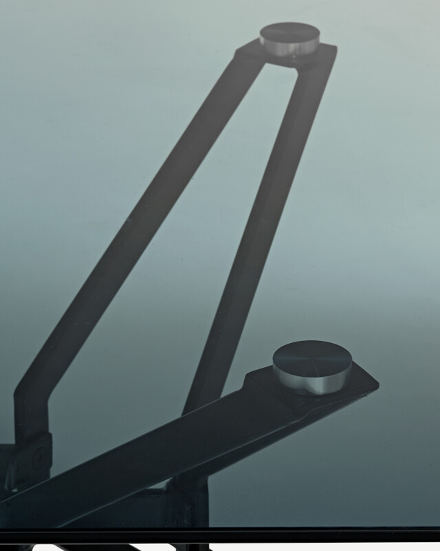 Table rectangular gold & glass, Black, pdp