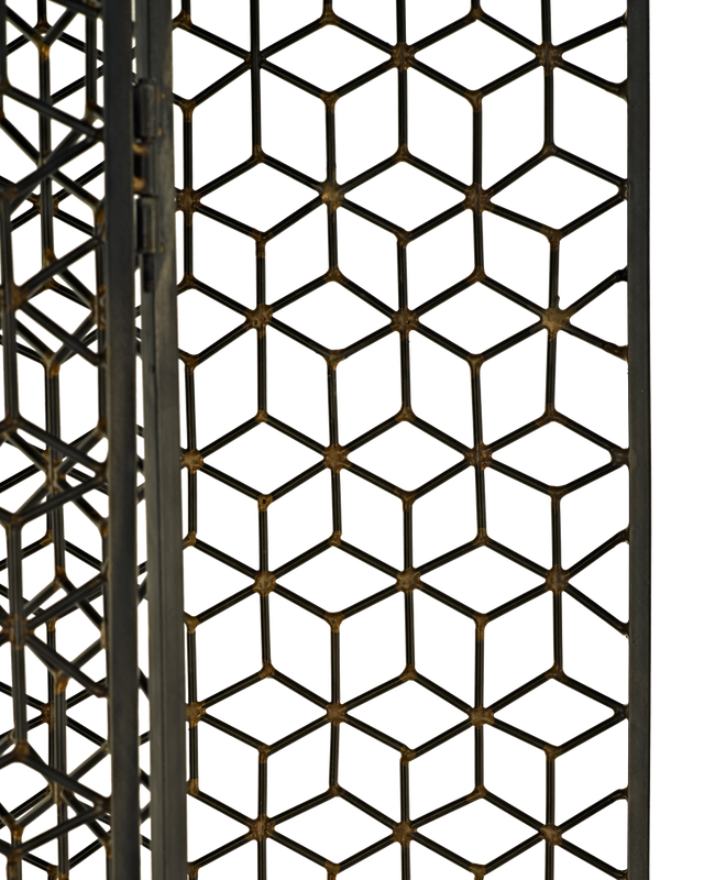 Folding screen Ovals mint gold legs, Black, large