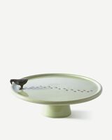 plate walking duck white/gold, Green grey, small