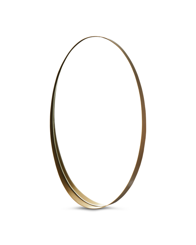 Oval Shelf Spiegel, Gold, large