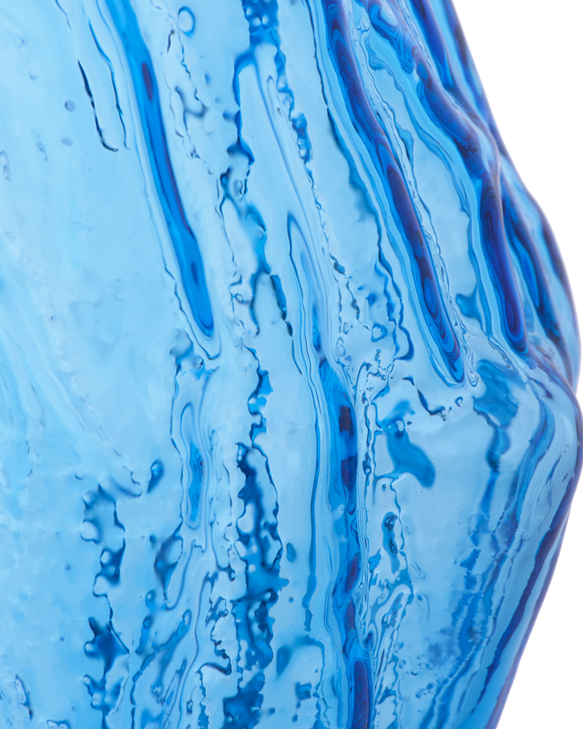 vase tree log blue L, Dark blue, large