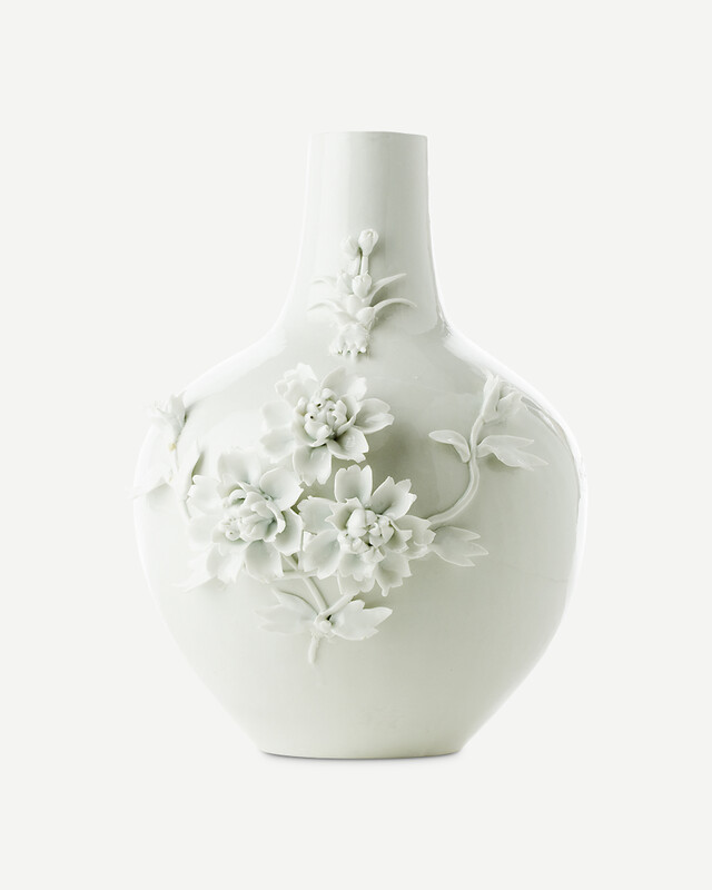 Vase 3D rose white, White, pdp