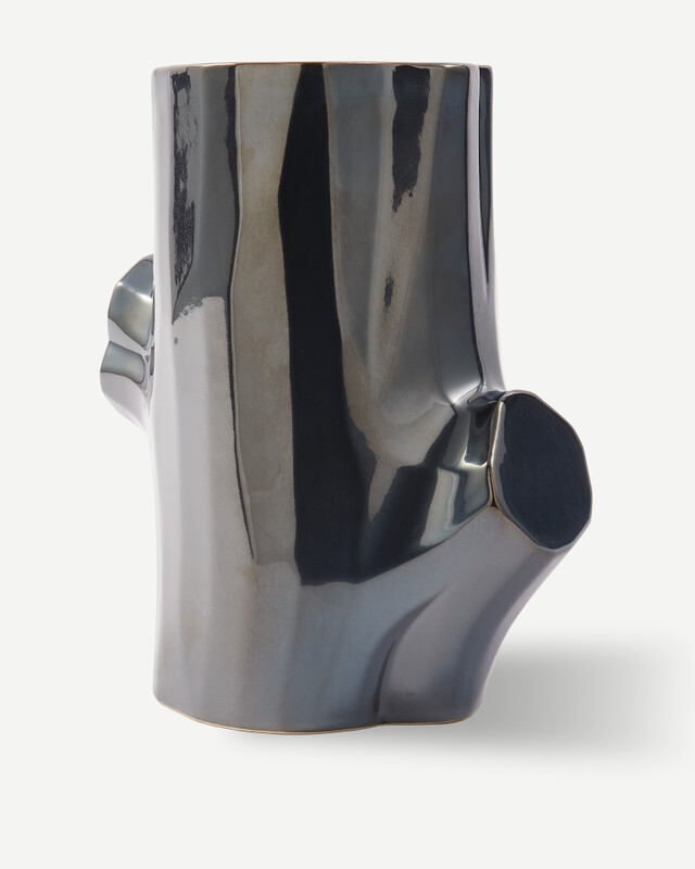 Vase Log gold S, Dark grey, pdp