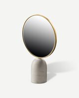 Mirror Round marble white, White, small