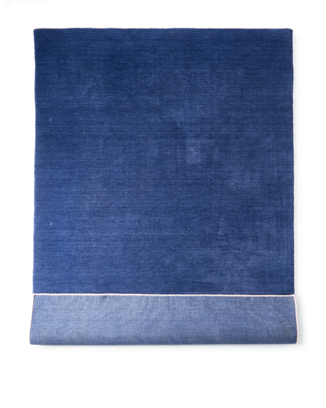 carpet outline dark green / lime 170x240, Dark blue, large