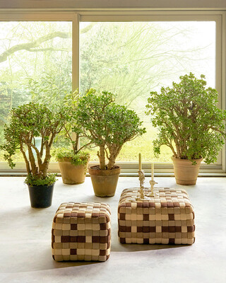 Braided Outdoor Pouf - M