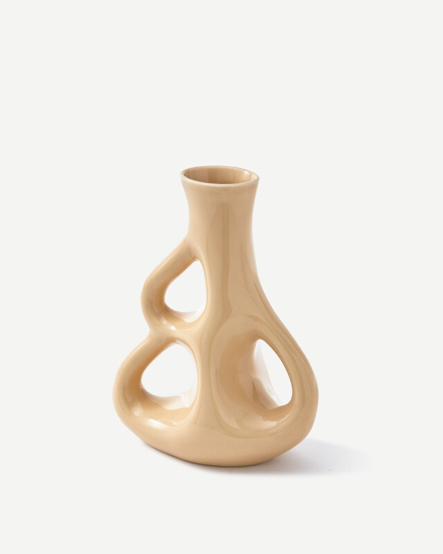 vase three ears yellow S / H21 cm, Beige, pdp