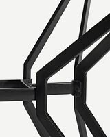 Table rectangular gold & glass, Black, small