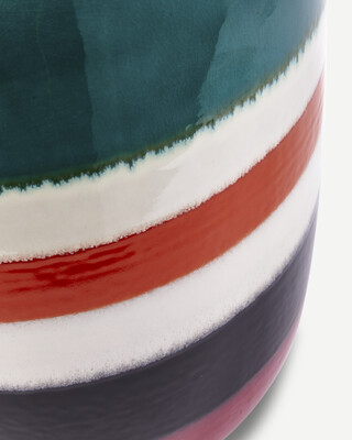 side table striped pill green, Dark green, medium