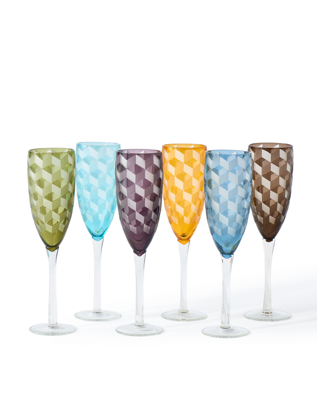 Champagne blocks multicolour set 6, Multi-colour, large