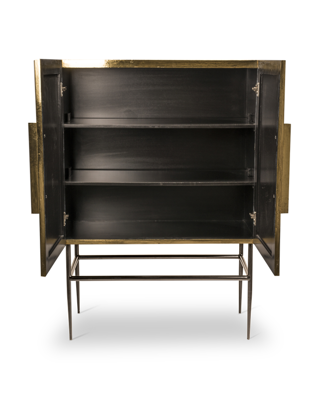 Cabinet Ribbel gold middle, Gold, large