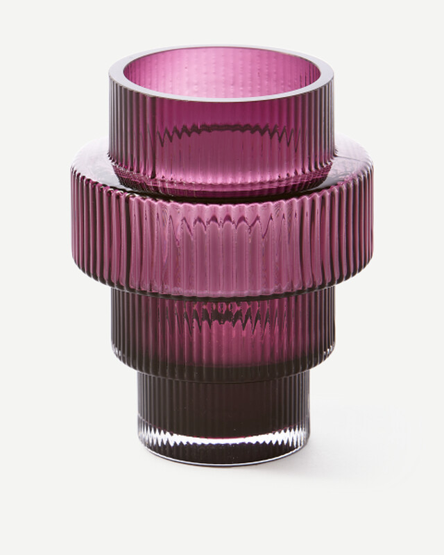 Candleholder Steps dk. purple, Dark Purple, pdp