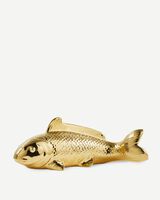 moneybox fish metallic, Gold, small