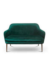 Sofa Charmy velvet blue, Dark green, small
