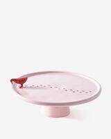plate walking duck white/gold, Light pink, small