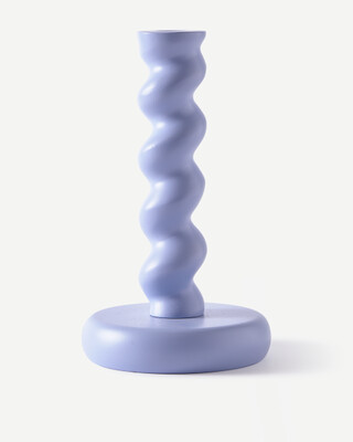 candle holder twister lt. blue M, Light blue, medium