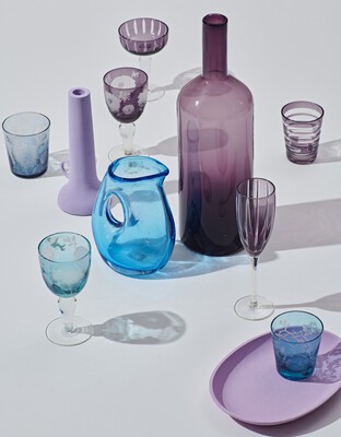 Glass Blossom Set 6, Multi-colour, medium