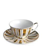 Tea set stripes gold + silver set 4, Multi-colour, small