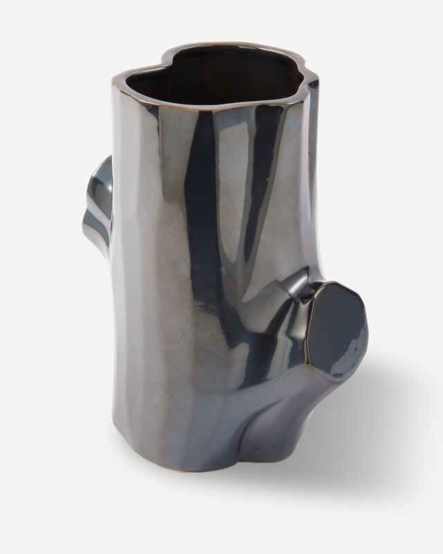 Vase Log gold S, Dark grey, pdp