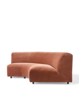 sofa a-round-u 1/4 circle velvet brown, Dark brown, medium