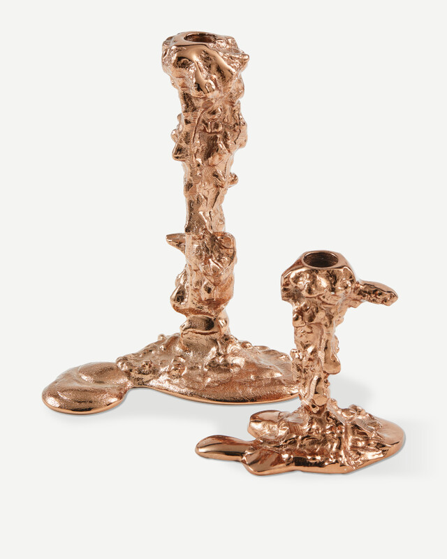 Drip candle holder L, light pink, pdp