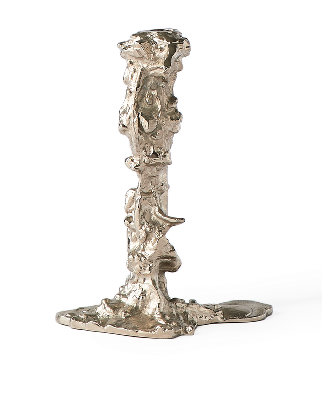 Drip candle holder L, Silver, large