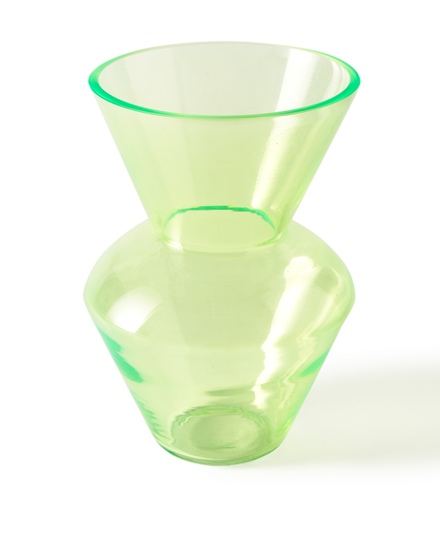 vase fat neck yellow S, Olive green, large