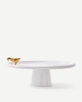 plate walking duck white/gold, Gold, small