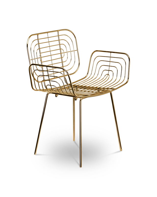 Chair Boston black, Gold, large