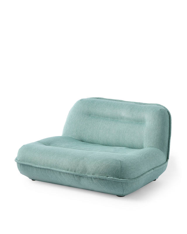 love seat puff orange, Green grey, large
