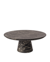 Coffee table disc marble look white, Black, small