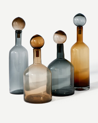 Bubbles & bottles chic mix set 4, Cognac, medium