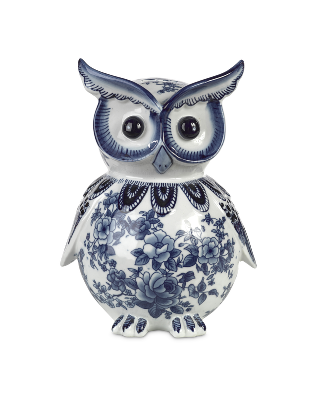 Piggy bank owl, Dark blue, large