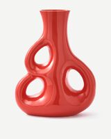 vase three ears yellow L / H50,5 cm, Coral red, small