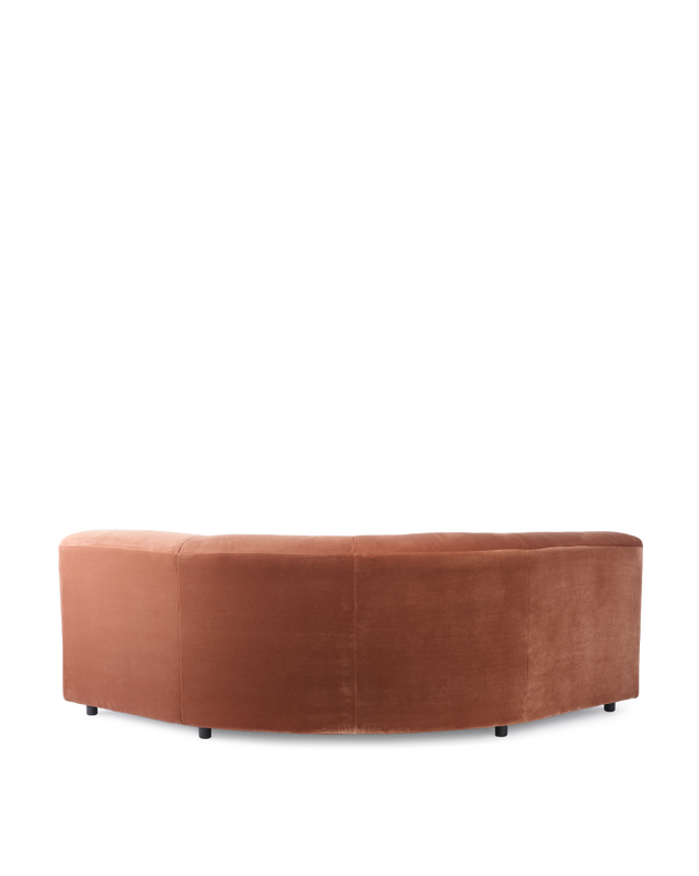 sofa a-round-u 1/4 circle velvet brown, Dark brown, large