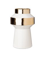 Vase Object white & gold M, Gold, small