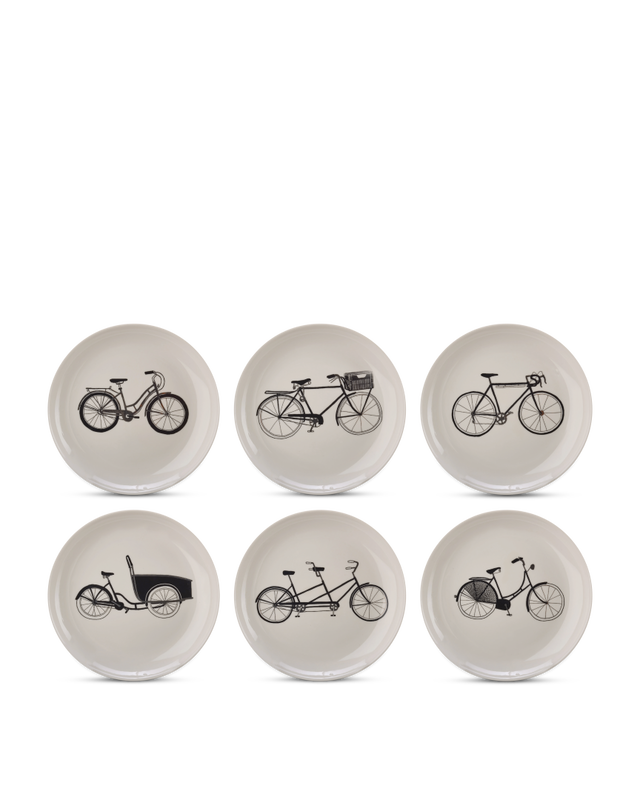 Side plate Bikes set 6, White, large