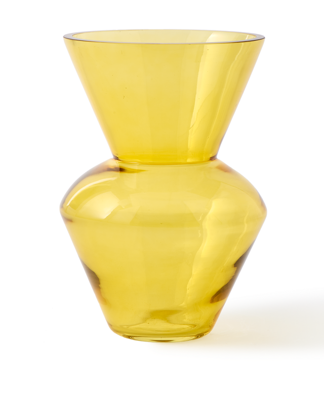 vase fat neck yellow S, Yellow, large