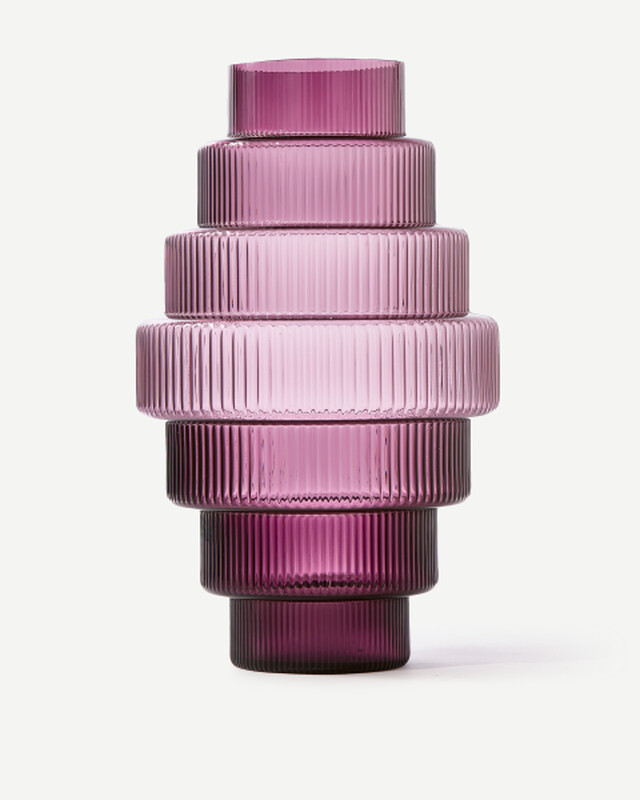 Vase Steps ochre XXL, Dark Purple, pdp