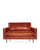 Loveseat PPno.1 leather forest green, Cognac, small
