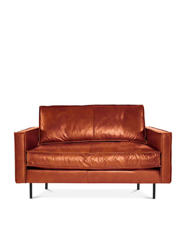 Loveseat PPno.1 leather forest green, Cognac, large