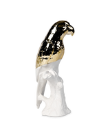 Statue parrot white, Gold, small