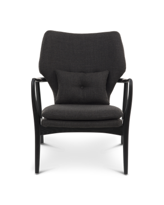 Chair Peggy fabric smooth all black (FSC 100% certified), Black, medium